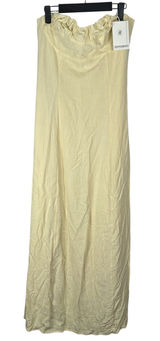 NEW Peppermayo Tayla Linen Blend Maxi Dress Womens US 8 Butter Yellow Strapless Photo 0