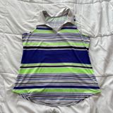 Jofit Womens Large Sleeveless Tennis Golf Polo Shirt Striped Green White Active Photo 0