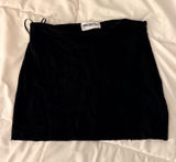 Princess Polly Mini Skirt Black Zipper Satin Photo 0