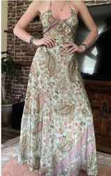Earthbound Trading Co. Women’s Summer Maxi Tie Open Back Dress Size S Photo 0
