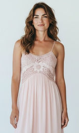 SUE WONG Crochet Blush Cocktail Mini Dress Size 0 Photo 0