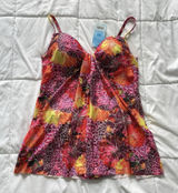 NWT Simply Fit Tropical Tankini Top Swimsuit Womens‎ Large Floral Pink Feminine Photo 0
