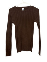 Gap Brown Long Sleeve Cotton Stretch Ribbed Knit Blouse Women Sz Sm Photo 0