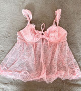Victoria's Secret babydoll pink dream angels lace top Photo 0