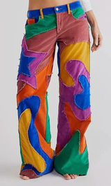 Free People We The Free Fabulous Funky Colorful Supernova Cord Pants Size 25 Photo 0