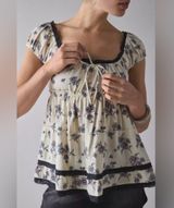 Urban Outfitters Kimchi Blue Calla Lily Lace-Trim Babydoll Tunic Top Photo 0