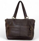 The Sak Brown Leather Tote Shoulder Bag Purse Photo 0