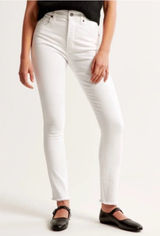 Abercrombie & Fitch women ultra high-rise, super skinny white jeans 27/4 Photo 0