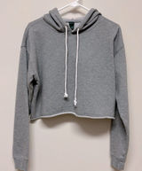 Wild Fable Gray Cropped Hoodie Sweatshirt with cord size S Photo 0