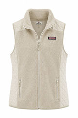 Vineyard Vines Cream Sherpa Quilted Full Zip Vest Women’s L Photo 0