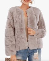 Fur Jacket Tan Size L Photo 0