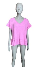 Pink Ruffle Short Sleeve Top Photo 0