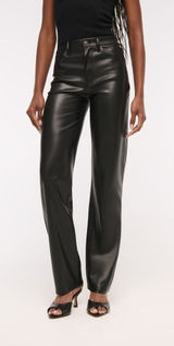 Abercrombie & Fitch Curve‎ Love 90s Straight Ultra High Rise Vegan Leather Pants Photo 0