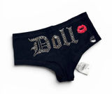 Pussycat Dolls Las Vegas Branded Black Rhinestone Boy Shorts Sz M NWT Photo 0