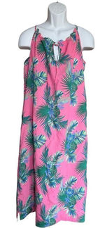 NWT Womens Yumiday High Neck Tropical Palm Flowy Airy Dress Maxi Dress - Sz M Photo 0
