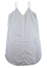Sandro Paris Striped Slip Dress Blue White Cotton V-Neck Mini Size 38 R20002E-10 Photo 0