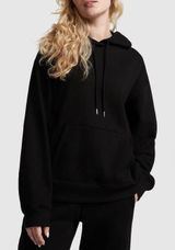 Victoria's Secret Pink Premium Fleece Oversized Hoodie Relaxed Pullover Black L Photo 0