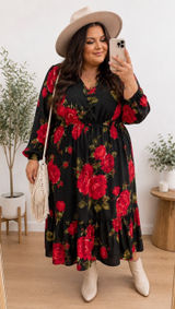 Torrid Black Floral Maxi Dress Photo 0