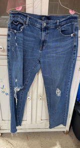 GAP girlfriend Distressed Women's Jeans - Blue Photo 0