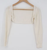 Unbranded Shrug Womens XS Cropped Bolero Off-White Puff Sleeve Excellent Photo 0