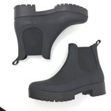 Jeffrey Campbell Rain Boots Women 41 Black Excellent Lug Sole Chelsea Ankle Photo 0