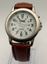 Vintage TIME Military-Style Indiglo Quartz Watch Working New Battery Photo 0