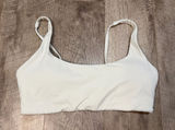 Crz Yoga Women Cream White Athletic Sports Bra Scoop Neck Workout Top Photo 0