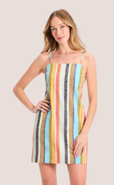 Striped Mini Slip Dress Multi Color Photo 0