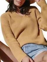 Jenni Kayne Gold Cabin Knit Sweater Medium - see notes Photo 0