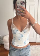 Blue Floral Corset White Fox Boutique Photo 0