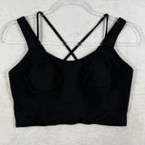 Lululemon Like a Cloud Longline Sports Bra Black Strappy Cross Back Size 8 Photo 0