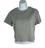 Isa & Ella Cropped Womens T-Shirt Small Gray Cotton Short Sleeve Casual Wear Photo 0