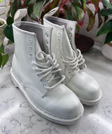 Dr. Martens 1460 Mono White Smooth Leather 8-Eye Combat Boots Womens 10 Mens 8 Photo 0