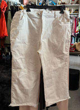 By Billie Womens White Denim Crop Jeans Raw Hem Straight Leg Size 32 L Photo 0