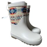 Pendleton Kids Rain Boots Western Navajo Print White Rubber Size 7 8 Photo 0