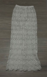 White Crochet Maxi Swim Cover Up Skirt Women’s Small Photo 0