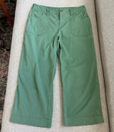 Vintage Rafaella Petites Pants 8P Green Wide Leg Crop Utility Y2K Gorpcore Photo 0