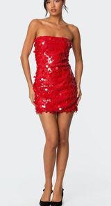 Edikted red sequin dress Photo 0