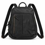 American Leather Co Small Backpack Black Pebbled Leather Travel Bag Minimalist Photo 0