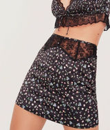 NWT FOR LOVE AND LEMONS x VS COLLECTION LUCY BLACK FLORAL‎ SKIRT SIZE SMALL Photo 0