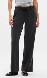 Athleta Seasoft Mid Rise Straight Leg Pants Washed Black Small Photo 0