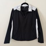 Lauren Ralph‎ Lauren Black & White Zip Up Jacket Sporty Color Block Size XL Photo 0