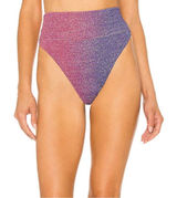 Beach Riot Highway Bikini Bottom Pink & Purple Ombre Shimmer Metallic Size S Photo 0