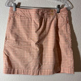 Dockers Vintage Women Size 2 Skort Peach Check Plaid Golf Athleisure Zip Pockets Photo 0