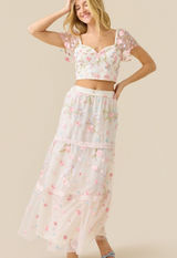 Altar’d State Ambrose Floral Embroidered Top & Skirt Set NWT Small Photo 0