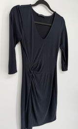 Abercrombie & Fitch Dress Mini Knot XS Black V-Neck Bodycon Chic Photo 0