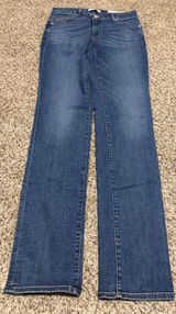 Ann Taylor LOFT Curvy Straight Leg Jeans Medium Wash Blue Denim Tall Size 27/4T Photo 0