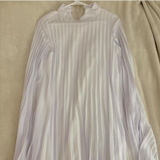 White pleated dress with vertical pleats and adorable built in cape!! Photo 0
