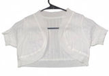 White Cropped Knit Shrug Photo 0