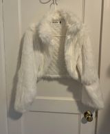 White Faux Fur Coat Photo 0